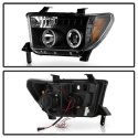 Toyota Tundra 07-13 / Toyota Sequoia 08-13 Strålkastare Projektor - Eliminerar AFS-funktionen - LED Halo Svarta Spyder Auto