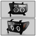 Toyota Tundra 07-13 / Toyota Sequoia 08-13 Strålkastare Projektor - Eliminerar AFS-funktionen - LED Halo Svarta Spyder Auto