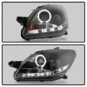 Toyota Yaris 07-11 4Dr Strålkastare Projektor - LED Halo - DRL - Svarta Spyder Auto