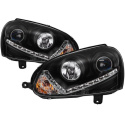 Volkswagen GTI 06-09 / Jetta 06-09 / Rabbit 06-09 Strålkastare Projektor (Passar ej R32) - Xenon/HID DRL - Svarta Spyder Auto