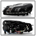 Volkswagen Golf / GTI 10-13 Strålkastare (Passar ej Xenon/HID-Modeller) - DRL - Svarta Spyder Auto