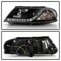 Volkswagen Passat 01-05 Strålkastare Projektor - DRL - Svarta Spyder Auto