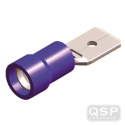 Kabelskor \'\'Flat\'\' Isolerade - 6,3mm - Blå (5st) QSP Products