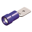 Kabelskor \'\'Flat\'\' Isolerade - 6,3mm - Blå (5st) QSP Products