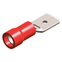 Kabelskor \'\'Flat\'\' Isolerade - 6,3mm - Röd (5st) QSP Products
