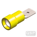 Kabelskor \'\'Flat\'\' Isolerade - 6,3mm - Gul (5st) QSP Products