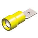 Kabelskor \'\'Flat\'\' Isolerade - 6,3mm - Gul (5st) QSP Products