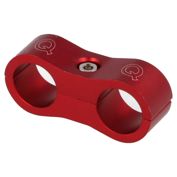 QG210-0406R Slanghållare/avdelare AN4 Rostfritt + AN6 PTFE - Röd QSP