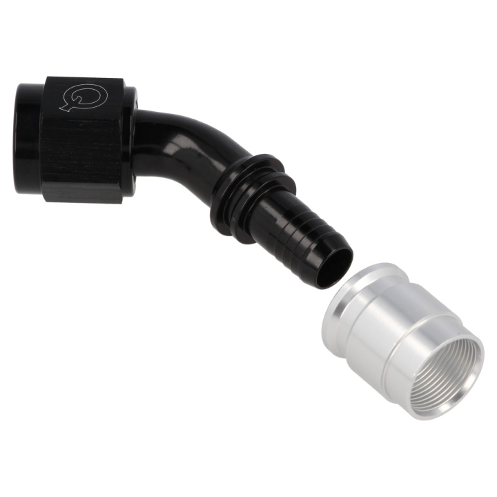 Krimp Slanganslutning PTFE 45° AN6 QSP Products i gruppen Universala produkter hos DDESIGN Scandinavia AB (QGCR-6045-06)