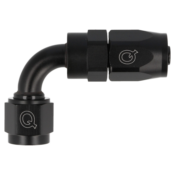 QGZ236-9012 90° AN12 Slangände - Svart QSP