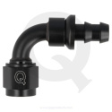 90° AN4 Slangände - Push-on(6.4mm) Svart QSP