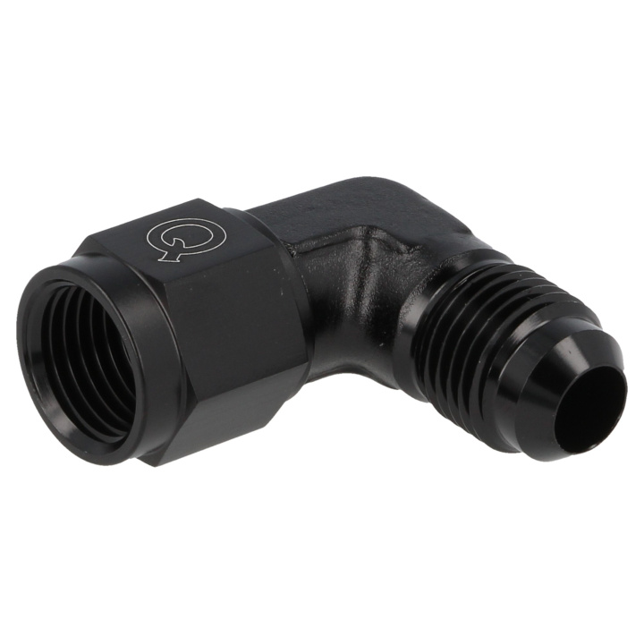 QGZ9211-12 AN12 90° Adapter Hona / Hane Vridbar - Svart QSP