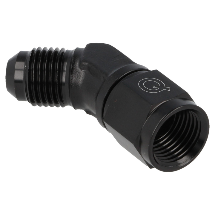 QGZ9241-10 AN10 45° Adapter Hona / Hane Vridbar - Svart QSP
