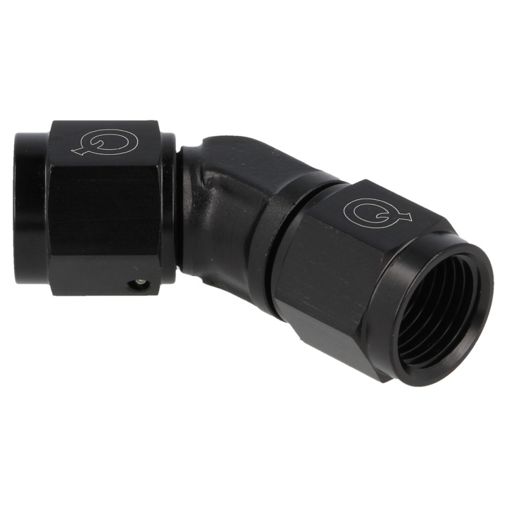 QGZ9391-06 AN6 45° Adapter Hona / Hona Vridbar – Svart QSP