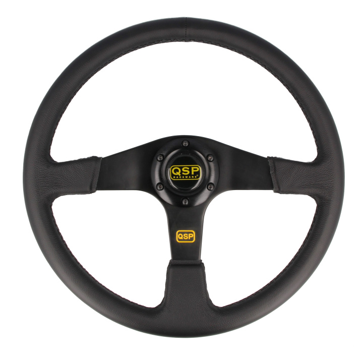 QS.L380Z3 Läderratt Platt 3-Ekrad, Svart QSP Products