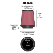RU-3600 K&N Filters RU-3600 Universal Luftfilter (2)