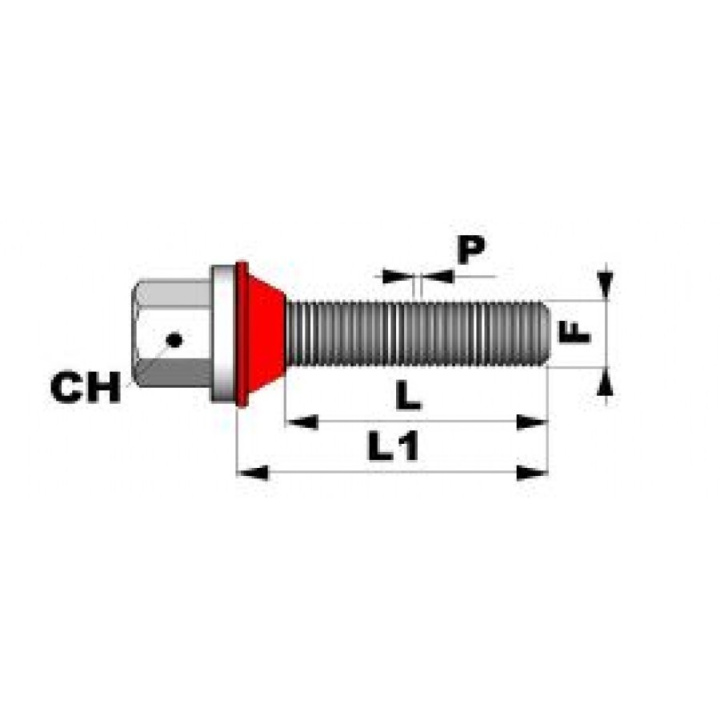 SCO249BVM1202 Hjulbult M12x1.25 / Flytande Kona Sparco