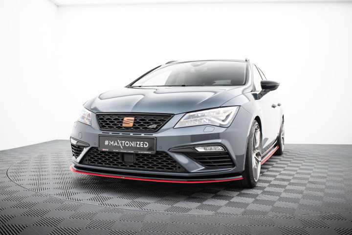 Seat Leon Cupra / FR MK3 Facelift 2017-2020 Frontläpp / Frontsplitter V.3 Maxton Design i gruppen Välj bilmodell / Seat / Leon Mk3 12-20 / Styling hos DDESIGN Scandinavia AB (SE-LE-3F-CU-FD1G-FD3RED)