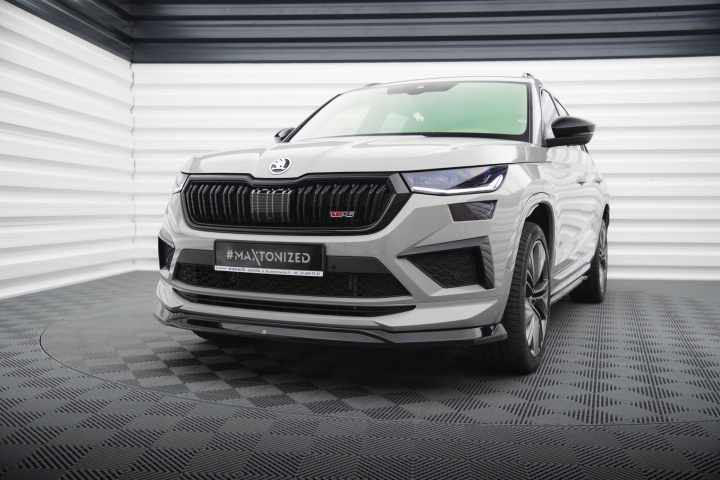 Skoda Kodiaq RS Mk1 Facelift 2021-2023 Frontläpp / Frontsplitter V.2 Maxton Design i gruppen Välj bilmodell / Skoda / Kodiaq Mk1 (NS7) 2016+ hos DDESIGN Scandinavia AB (SK-KO-1F-RS-FD2G)