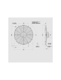 SPAL 385mm Tryckande 12V Fläkt 3320 m3/h