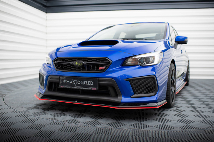 Subaru WRX STI Mk1 Facelift 2017-2021 Frontsplitter / Frontläpp V.2 Maxton Design i gruppen Välj bilmodell / Subaru / WRX STI 15-21 / Styling hos DDESIGN Scandinavia AB (SUIM4FWRXSTIFD1GFD1RRED)