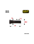 Pinnbult med splines QSP M12 x 1.5, 13mm