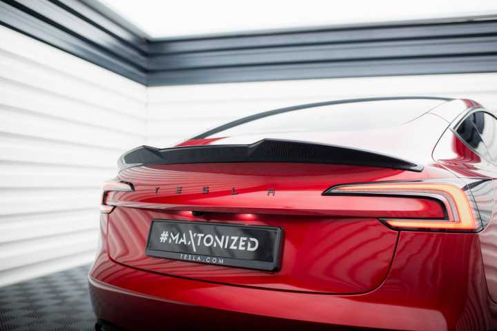 Tesla Model 3 Highland (Facelift) 2023+ Vingextension 3D Maxton Design i gruppen Välj bilmodell / Tesla Motors / Tesla Model 3 2017+ / Styling hos DDESIGN Scandinavia AB (TE-MODEL3-1F-CAP3D1G)