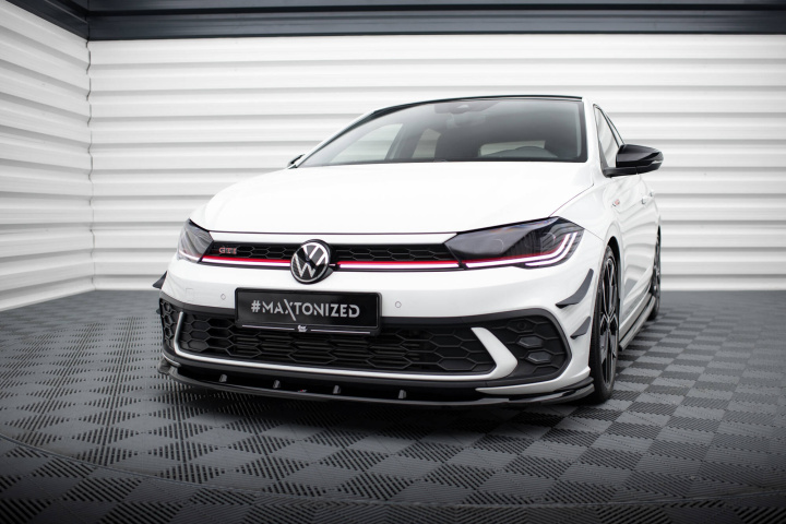 Volkswagen Polo GTI Mk6 Facelift 2021+ Frontsplitter V.1 Maxton Design i gruppen Välj bilmodell / VW / Polo 17+ / Styling hos DDESIGN Scandinavia AB (VW-PO-6F-GTI-FD1G)