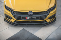 Volkswagen Arteon R-Line Sedan / Shooting Brake Mk1 2017-2020 Street Pro Frontläpp / Frontsplitter + Flaps Svart/Röd + Blanka Flaps Maxton Design