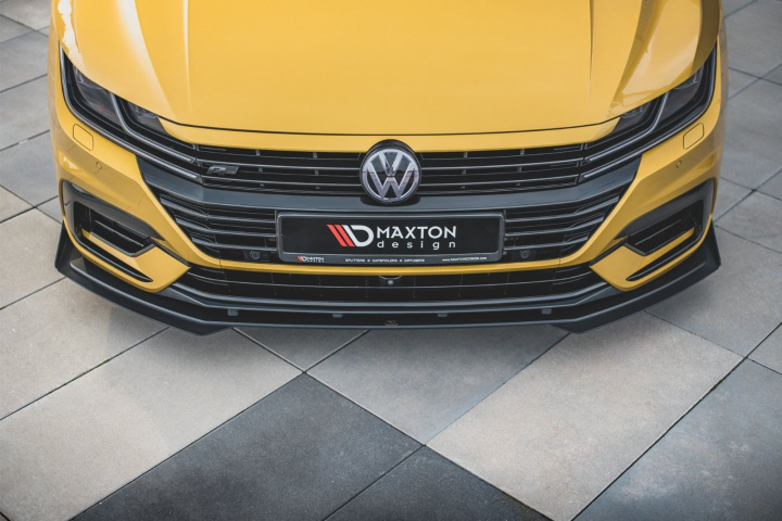 Volkswagen Arteon R-Line Sedan / Shooting Brake Mk1 2017-2020 Street Pro Frontläpp / Frontsplitter + Flaps Svart/Röd + Blanka Flaps Maxton Design i gruppen Välj bilmodell / VW / Arteon 17+ / Styling hos DDESIGN Scandinavia AB (VWAR1RLINECNC-FD1BRBFSF1G)