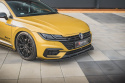 Volkswagen Arteon R-Line Sedan / Shooting Brake Mk1 2017-2020 Street Pro Frontläpp / Frontsplitter + Flaps Svart/Röd + Blanka Flaps Maxton Design