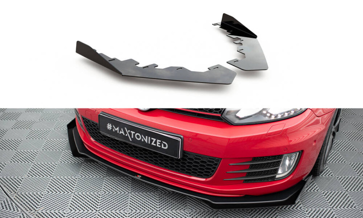 Volkswagen Golf GTI MK6 2008-2012 Add-On Splitters Maxton Design i gruppen Välj bilmodell / VW / Golf 6 08-12 / Styling / Frontläppar hos DDESIGN Scandinavia AB (VWGO6GTICNC-FSF1G)