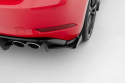 VW Golf 7 R Facelift 2016-2020 Street Pro Bakre Sidoextensions + Flaps Svart/Röd + Blanka Flaps Maxton Design