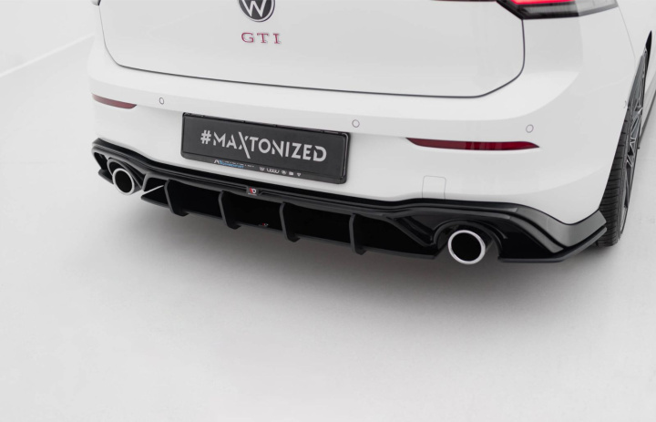 Volkswagen Golf GTI Mk8 2019-2024 Street Pro Bakre Diffuser V.5 Svart/Röd Maxton Design i gruppen Välj bilmodell / VW / Golf 8 GTI 19+ hos DDESIGN Scandinavia AB (VWGO8GTICNC-RS5B-BRBI)