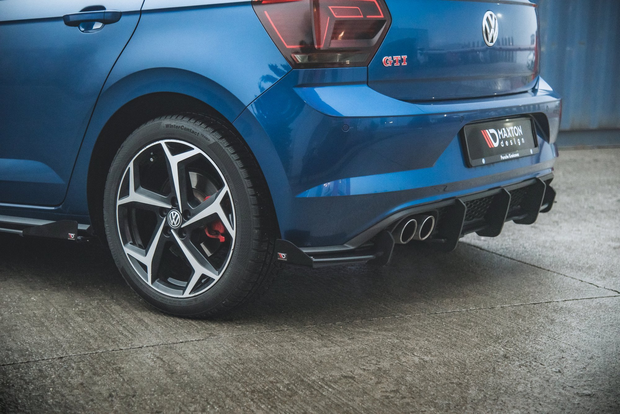 VW Polo GTI 2017+ Racing Diffuser + Addon Splitters V.1 Maxton Design ...