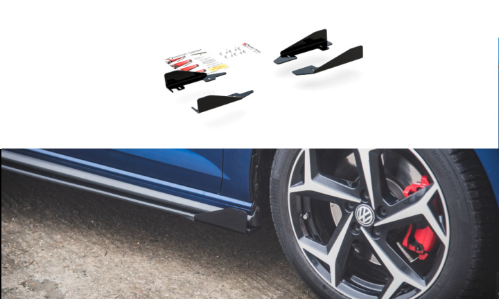Volkswagen Polo GTI MK6 2017-2021 Add-On Splitters Maxton Design i gruppen Välj bilmodell / VW / Polo 17+ / Styling hos DDESIGN Scandinavia AB (VWPO6GTICNC-SF1G)