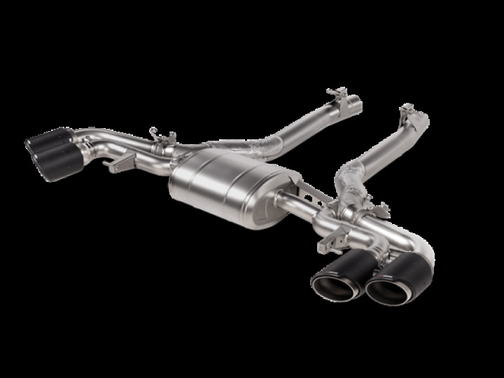 Akrapovic 2020-23 BMW X5M (F95)/X6M (F96) Slip-On Avgassystem (Titanium) Med Kolfiber Titaniumutblås i gruppen Välj bilmodell hos DDESIGN Scandinavia AB (akrS-BM-T-16H)