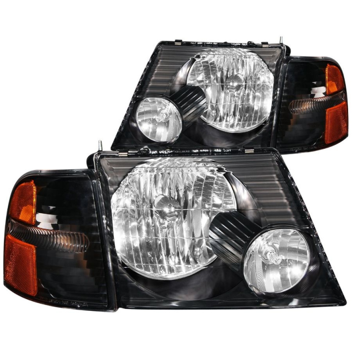 anz111071-1172 FORD Explorer 2002-2005 Crystal Strålkastare Svarta Med Hörnlampor 2st ANZO