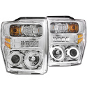 FORD F-350 Super Duty 2008-2010 Projector Strålkastare Med Halo Krom (SMD LED) ANZO
