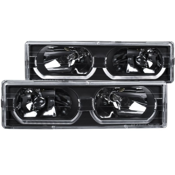 anz111299-1199 Chevrolet K1500 1988-1998 Crystal Strålkastare Svarta (Nedre ljuslist) ANZO