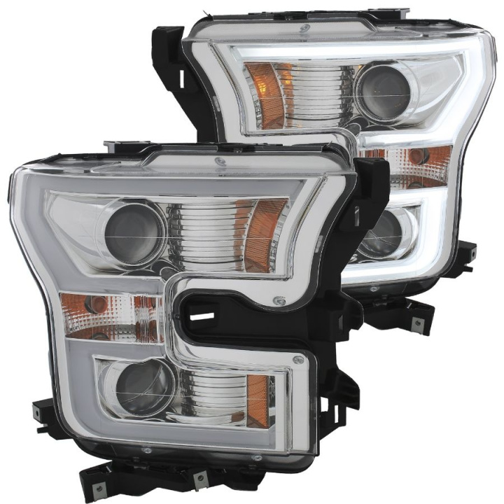 anz111348-3183 FORD F-150 2015-2017 Projector Strålkastare (Plank Style Design) Krom / Orange ANZO