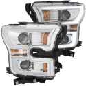 FORD F-150 2015-2017 Projector Strålkastare Med Plank Style Switchback Krom / Orange ANZO