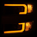 Chevrolet Silverado 2500HD 2015-2019 Projector Strålkastare Med Plank Style Switchback Svart / Orange (Krom Rim) ANZO