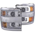 Chevrolet Silverado 2500HD 2015-2019 Projector Strålkastare Med Plank Style Switchback Krom / Orange (Krom Rim) ANZO