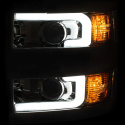 Chevrolet Silverado 3500HD 2015-2019 Projector Strålkastare Med Plank Style Switchback Krom / Orange (Krom Rim) ANZO