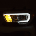 Toyota Tacoma w/ LED DRL 2016-2019 Projector Strålkastare (Plank Style Design) Krom/Orange Med DRL ANZO