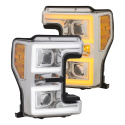 FORD F-250 Super Duty 2017-2019 Projector Strålkastare Med Plank Style Switchback Krom / Orange ANZO