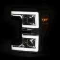FORD F-250 Super Duty 2017-2019 Projector Strålkastare Med Plank Style Switchback Krom / Orange ANZO