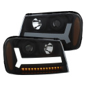 Chevrolet Trailblazer 2006-2009 Projector Strålkastare (Plank Style Design) Svart / Orange ANZO