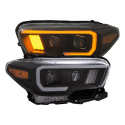 Toyota Tacoma w/ LED DRL 2016-2019 Projector Strålkastare Med Plank Style Switchback Svart / Orange Med DRL ANZO